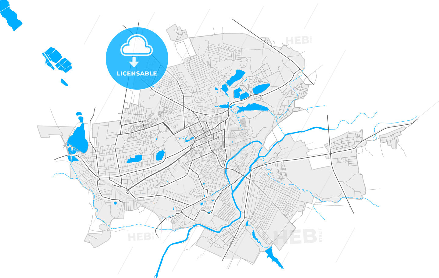 Sloviansk, Donetsk Oblast, Ukraine, high quality vector map