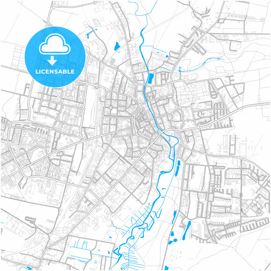 Słupsk, Pomeranian, Poland, city map with high quality roads.