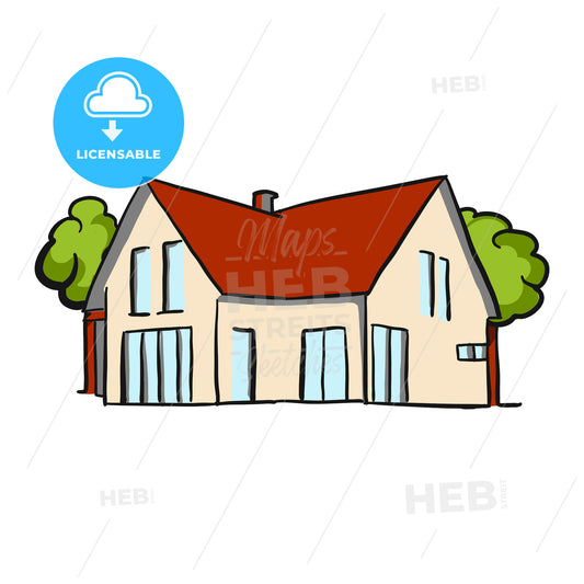 Small Cottage Vector Artwork – instant download