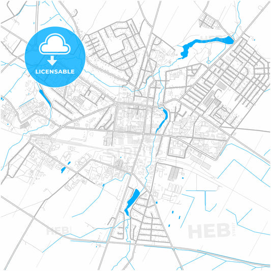 Smarhon, Rajon, Belarus, city map with high quality roads.