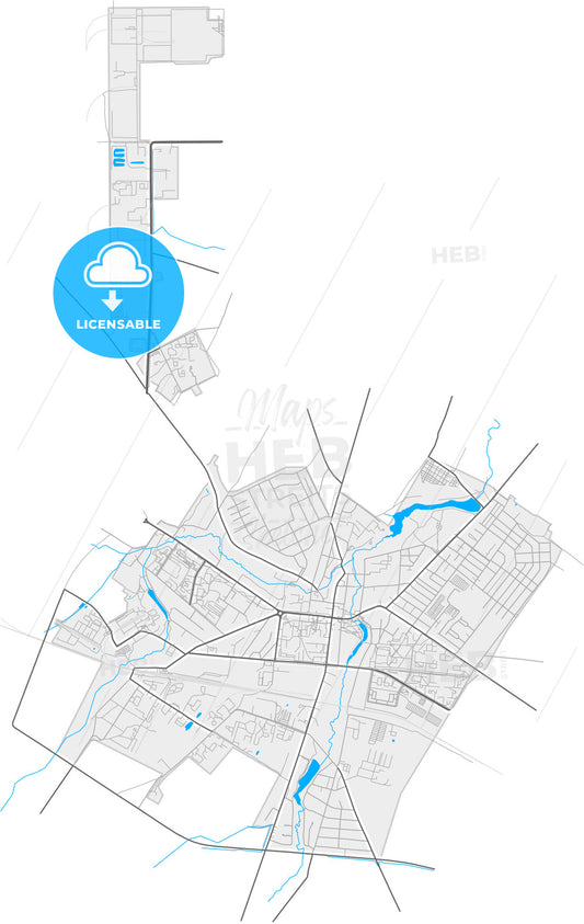 Smarhon, Rajon, Belarus, high quality vector map