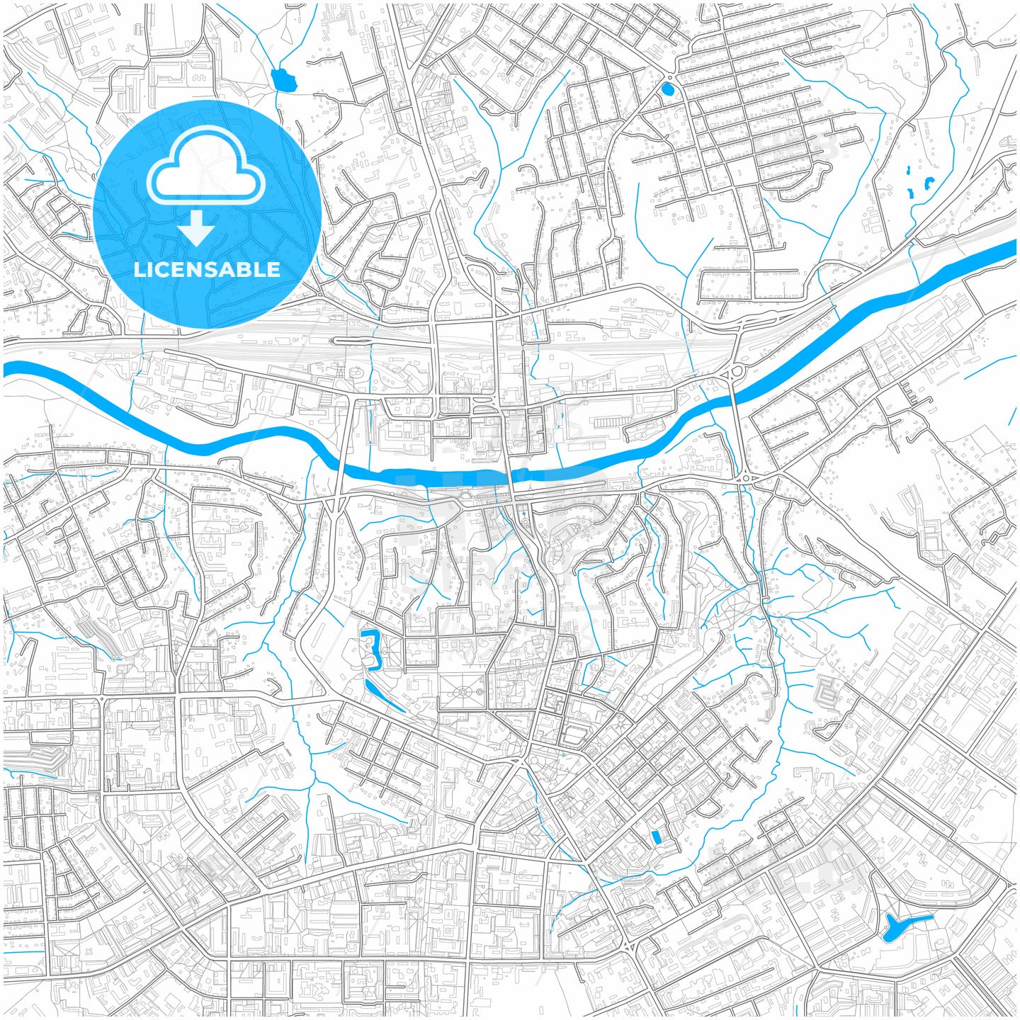 Smolensk, Smolensk Oblast, Russia, city map with high quality roads.