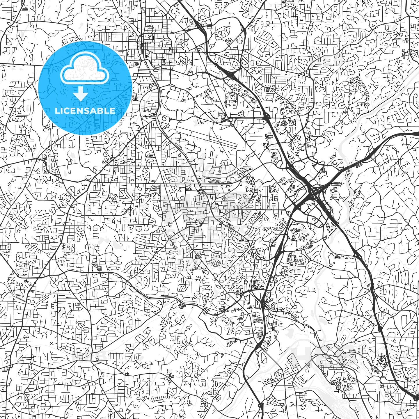 Smyrna, Georgia - Area Map - Light