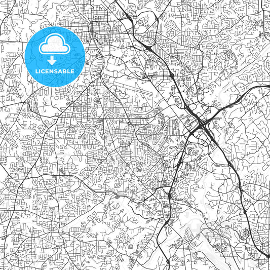 Smyrna, Georgia - Area Map - Light