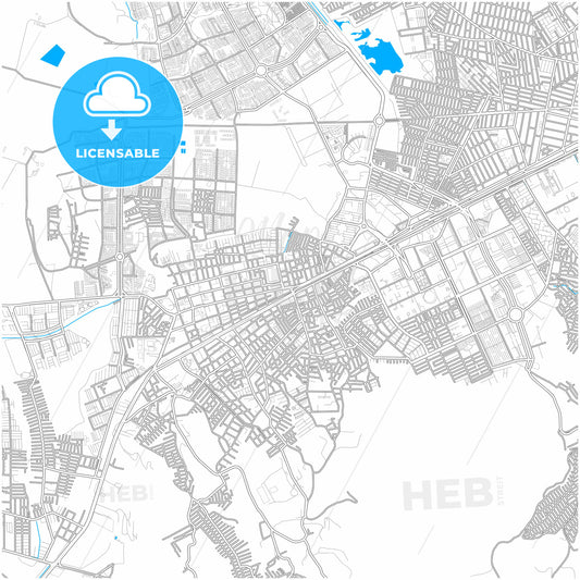 Soacha, Colombia, city map with high quality roads.