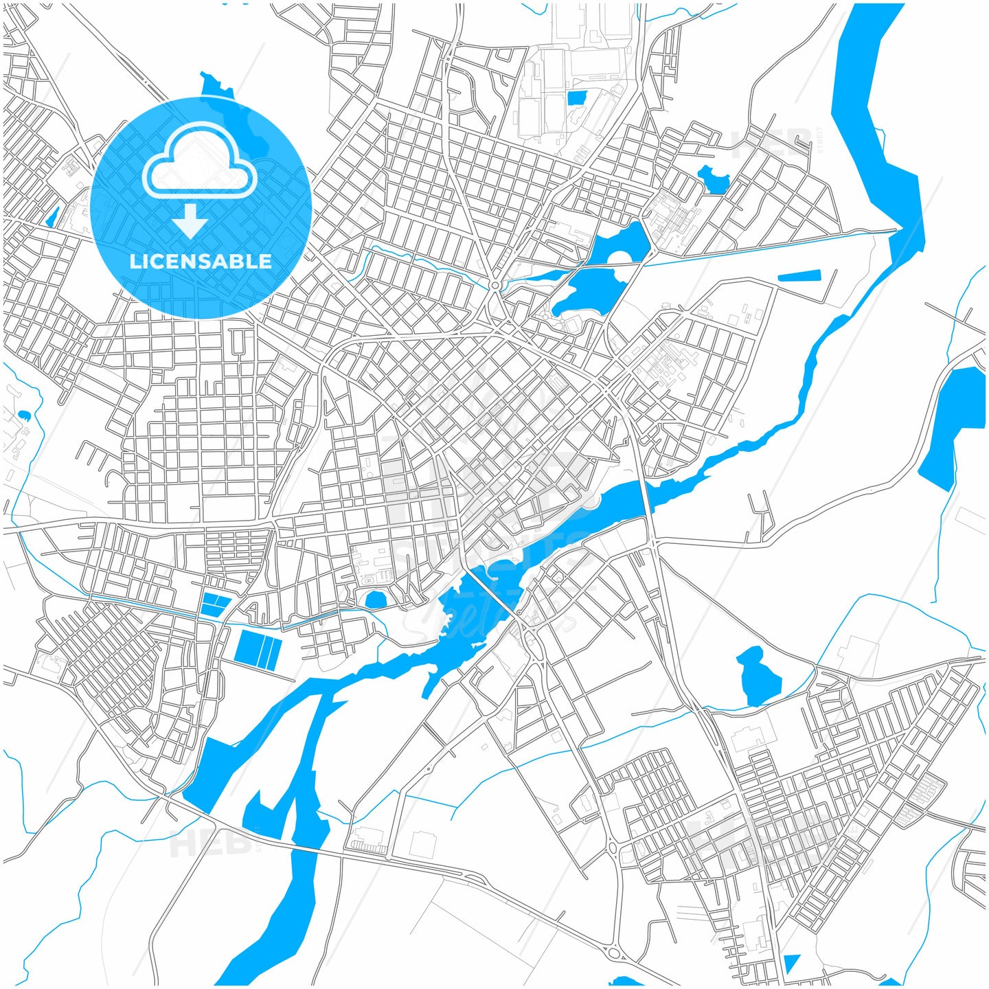 Sobral, Brazil, city map with high quality roads.