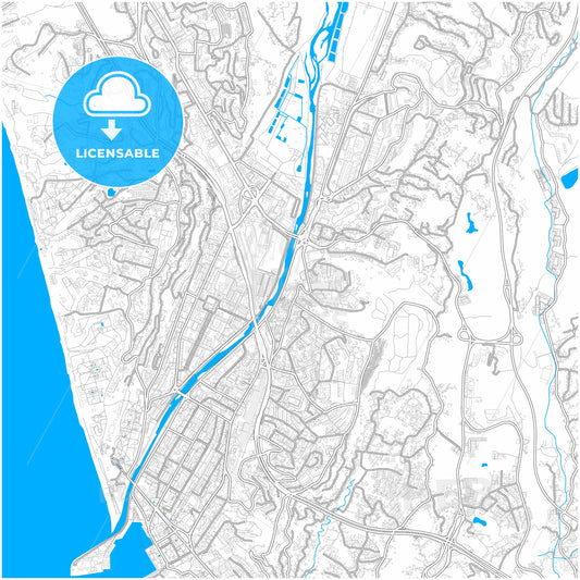 Sochi, Krasnodar Krai, Russia, city map with high quality roads.