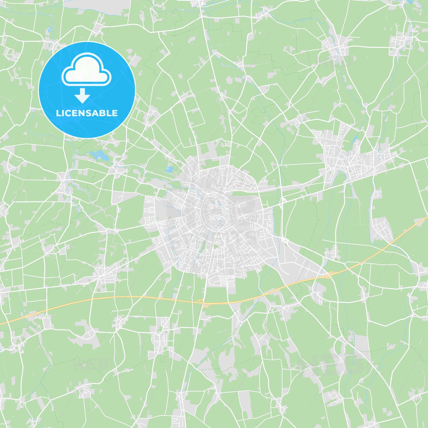 Soest, Germany printable street map