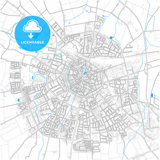 Soest, North Rhine-Westphalia, Germany, city map with high quality roads.