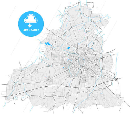 Soest, North Rhine-Westphalia, Germany, high quality vector map