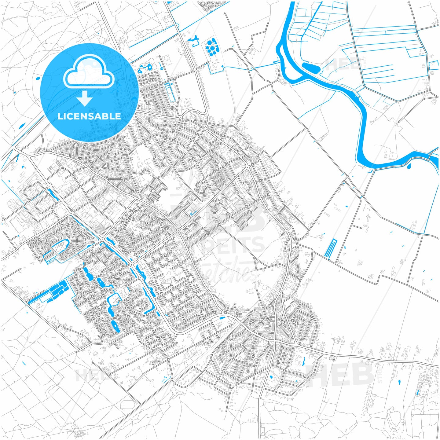 Soest, Utrecht, Netherlands, city map with high quality roads.