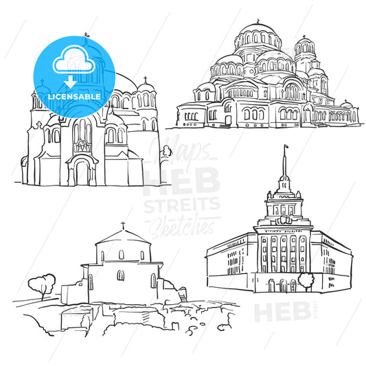 Sofia Bulgaria Famous Buildings – instant download