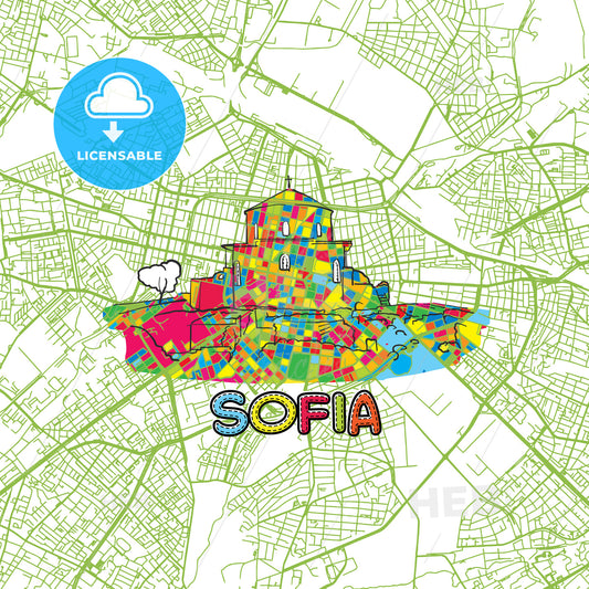 Sofia Travel Art Map