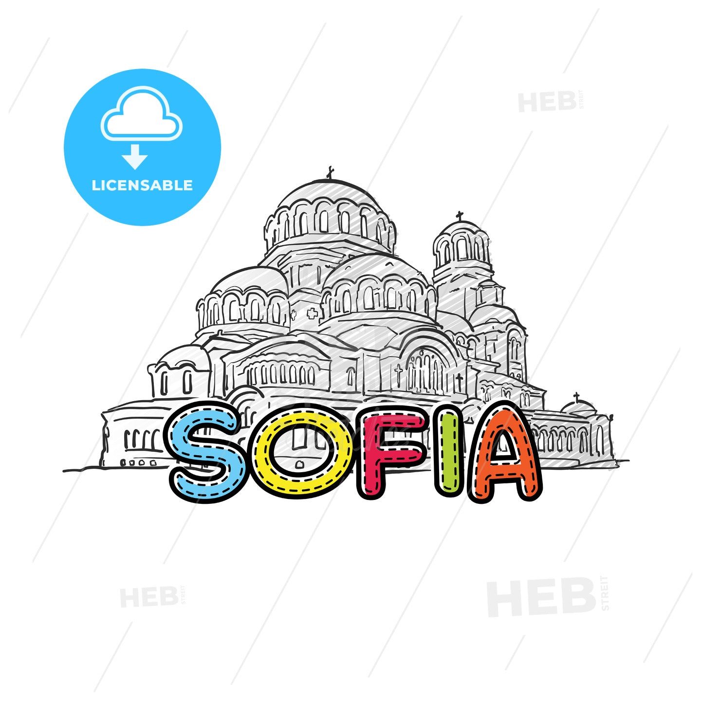 Sofia beautiful sketched icon – instant download