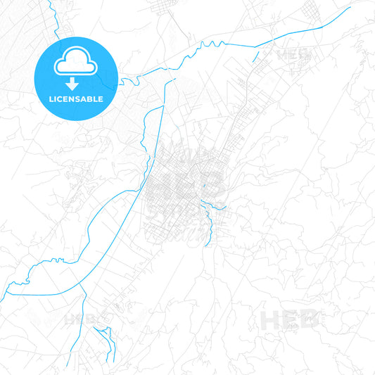 Sogamoso, Colombia PDF vector map with water in focus