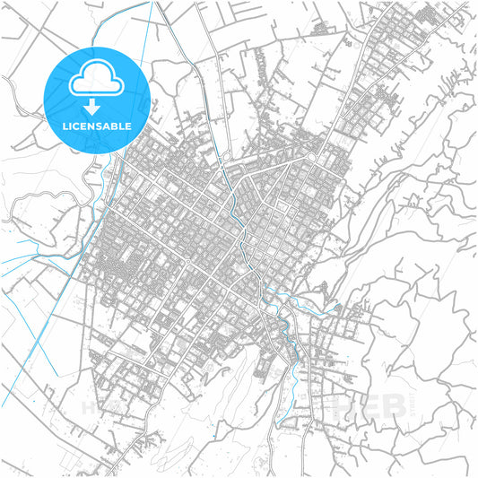Sogamoso, Colombia, city map with high quality roads.