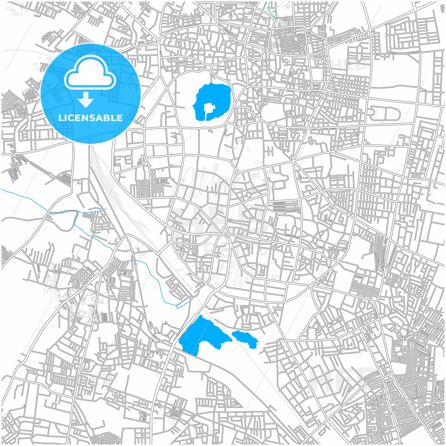 Solapur, Maharashtra, India, city map with high quality roads.