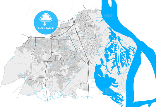 Soledad, Colombia, high quality vector map