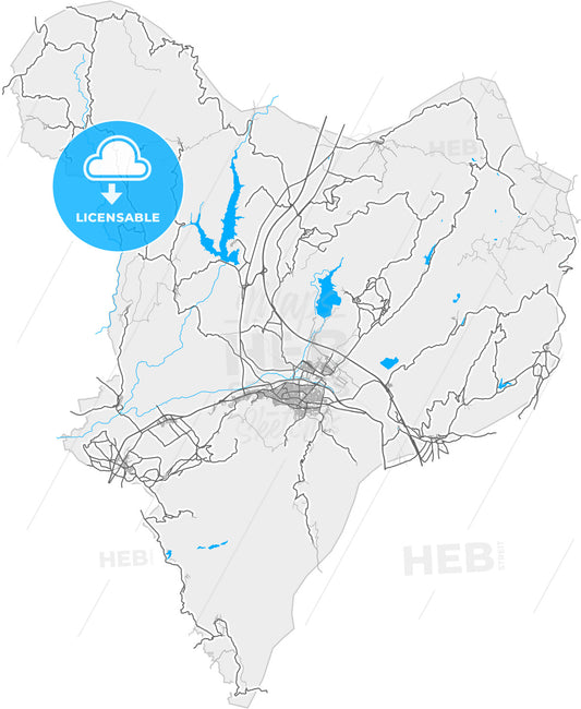 Soma, Manisa, Turkey, high quality vector map