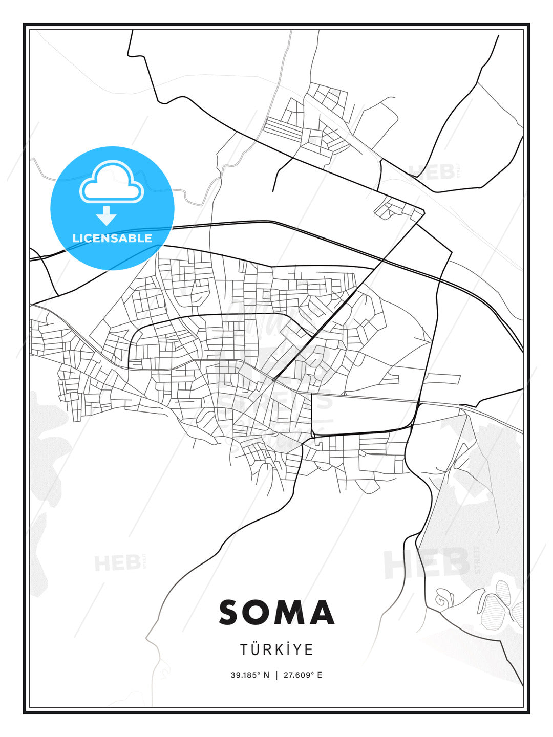 Soma, Turkey, Modern Print Template in Various Formats - HEBSTREITS Sketches