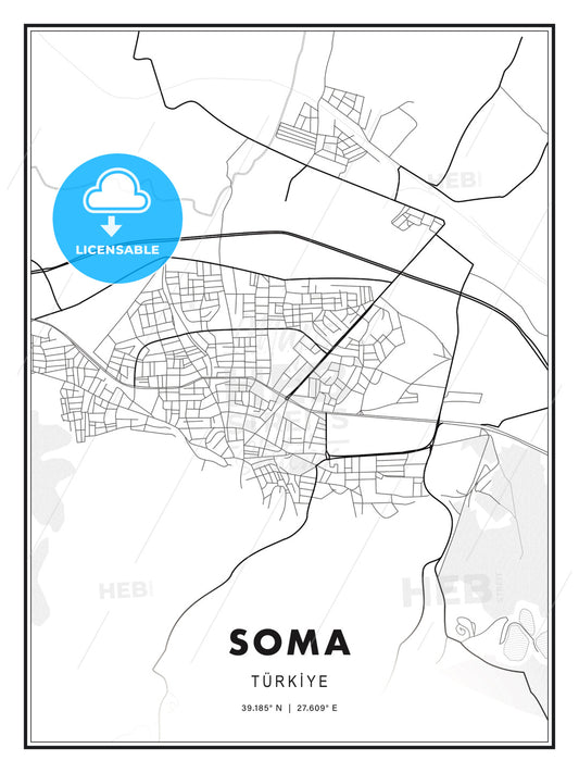 Soma, Turkey, Modern Print Template in Various Formats - HEBSTREITS Sketches