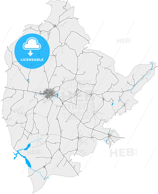 Sorgun, Yozgat, Turkey, high quality vector map