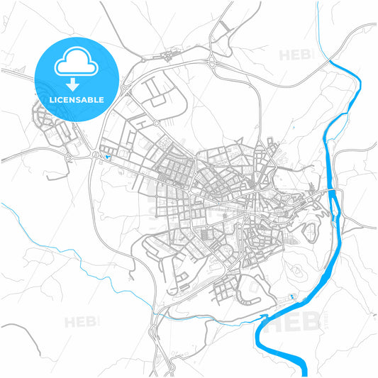 Soria, Spain, city map with high quality roads.