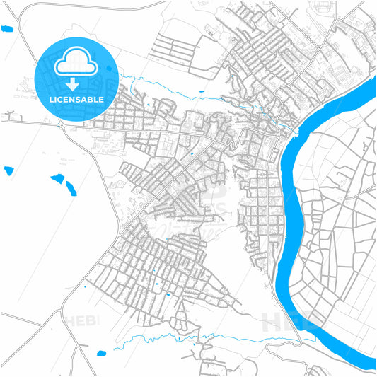Soroca, Soroca district, Moldova, city map with high quality roads.