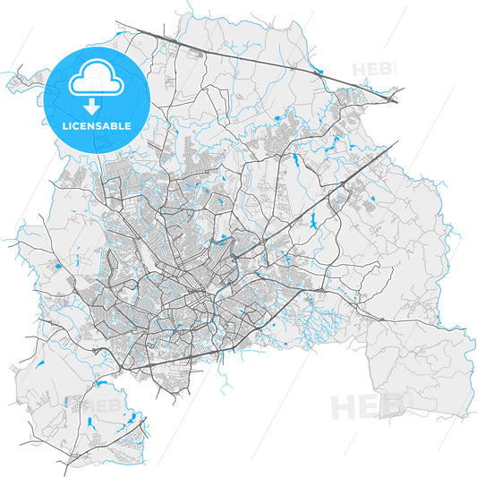 Sorocaba, Brazil, high quality vector map