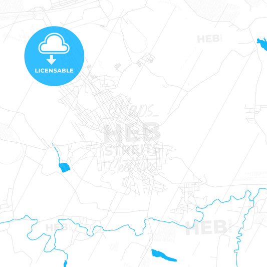 Sorokyne, Ukraine PDF vector map with water in focus