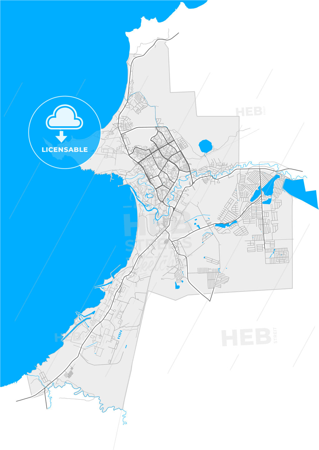 Sosnovy Bor, Leningrad Oblast, Russia, high quality vector map