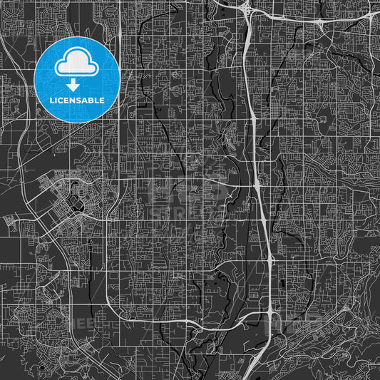 South Jordan, Utah - Area Map - Dark