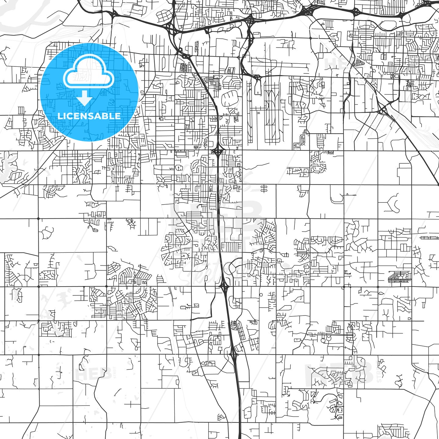 Southaven, Mississippi - Area Map - Light