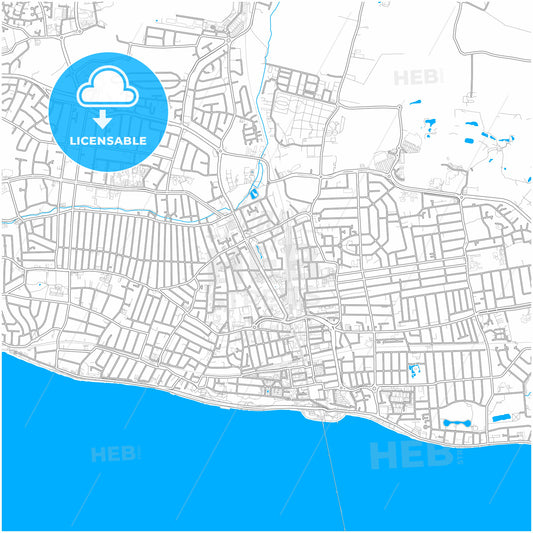 Southend-on-Sea, East of England, England, city map with high quality roads.