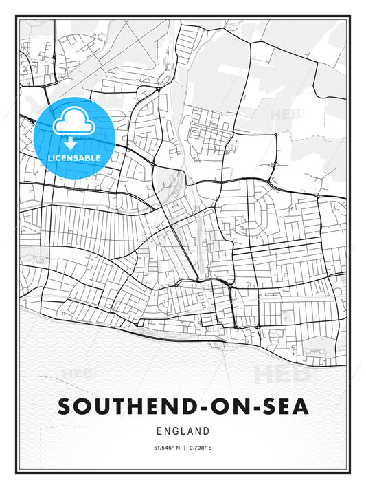 Southend-on-Sea, England, Modern Print Template in Various Formats - HEBSTREITS Sketches