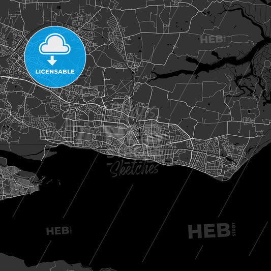 Southend-on-Sea, England, UK - Area Map - Dark