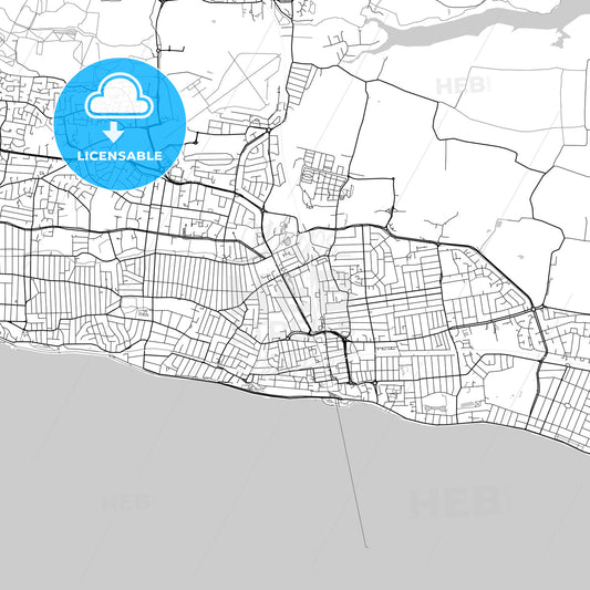 Southend-on-Sea, England, UK, Vector Map - Light