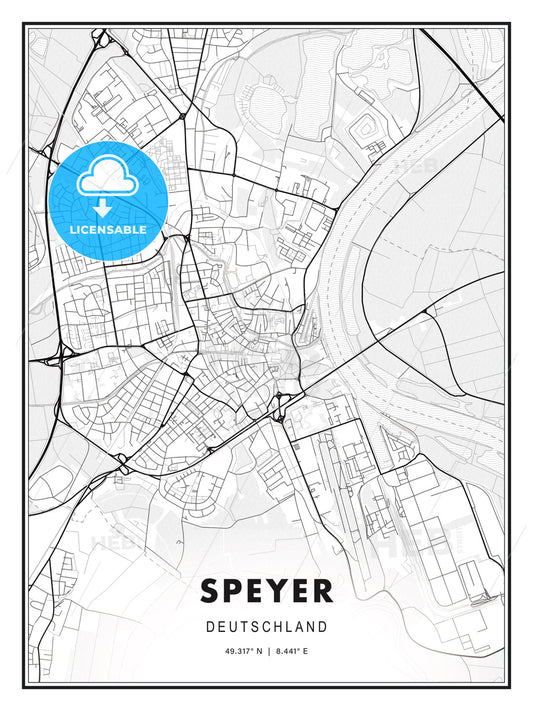 Speyer, Germany, Modern Print Template in Various Formats - HEBSTREITS Sketches