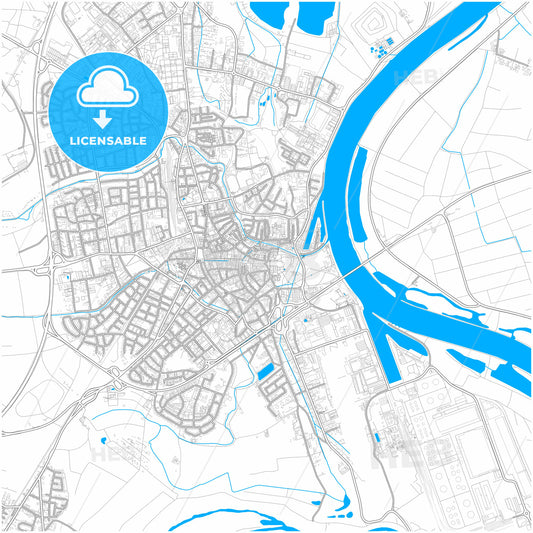 Speyer, Rheinland-Pfalz, Germany, city map with high quality roads.