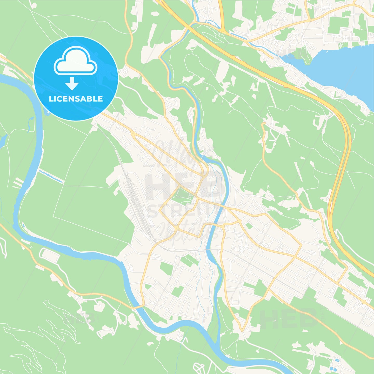 Spittal an der Drau, Austria Vector Map - Classic Colors