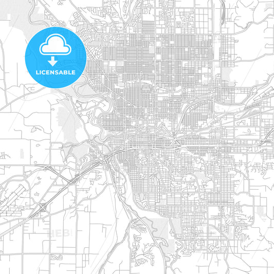 Spokane, Washington, USA, bright outlined vector map