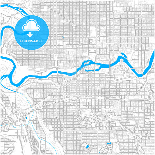 Spokane, Washington, United States, city map with high quality roads.