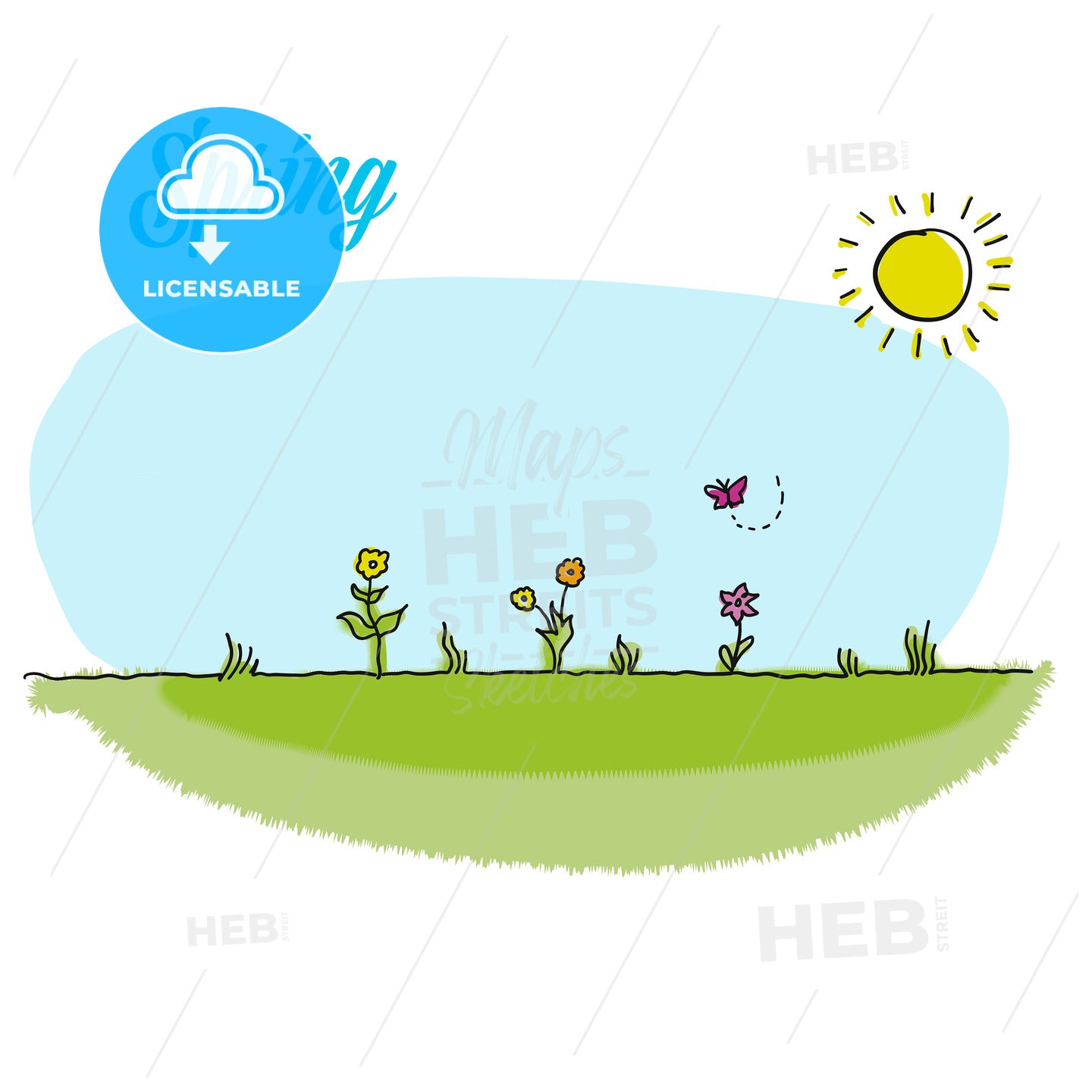 Spring gardening vector background – instant download