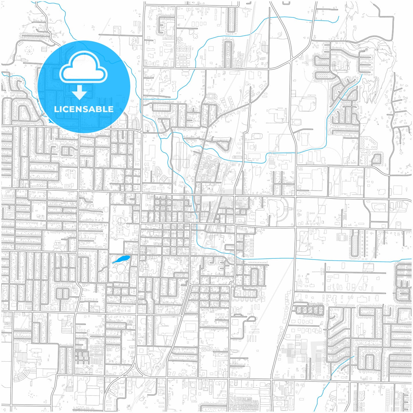 Springdale, Arkansas, United States, city map with high quality roads.