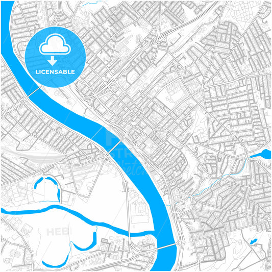 Springfield, Massachusetts, United States, city map with high quality roads.