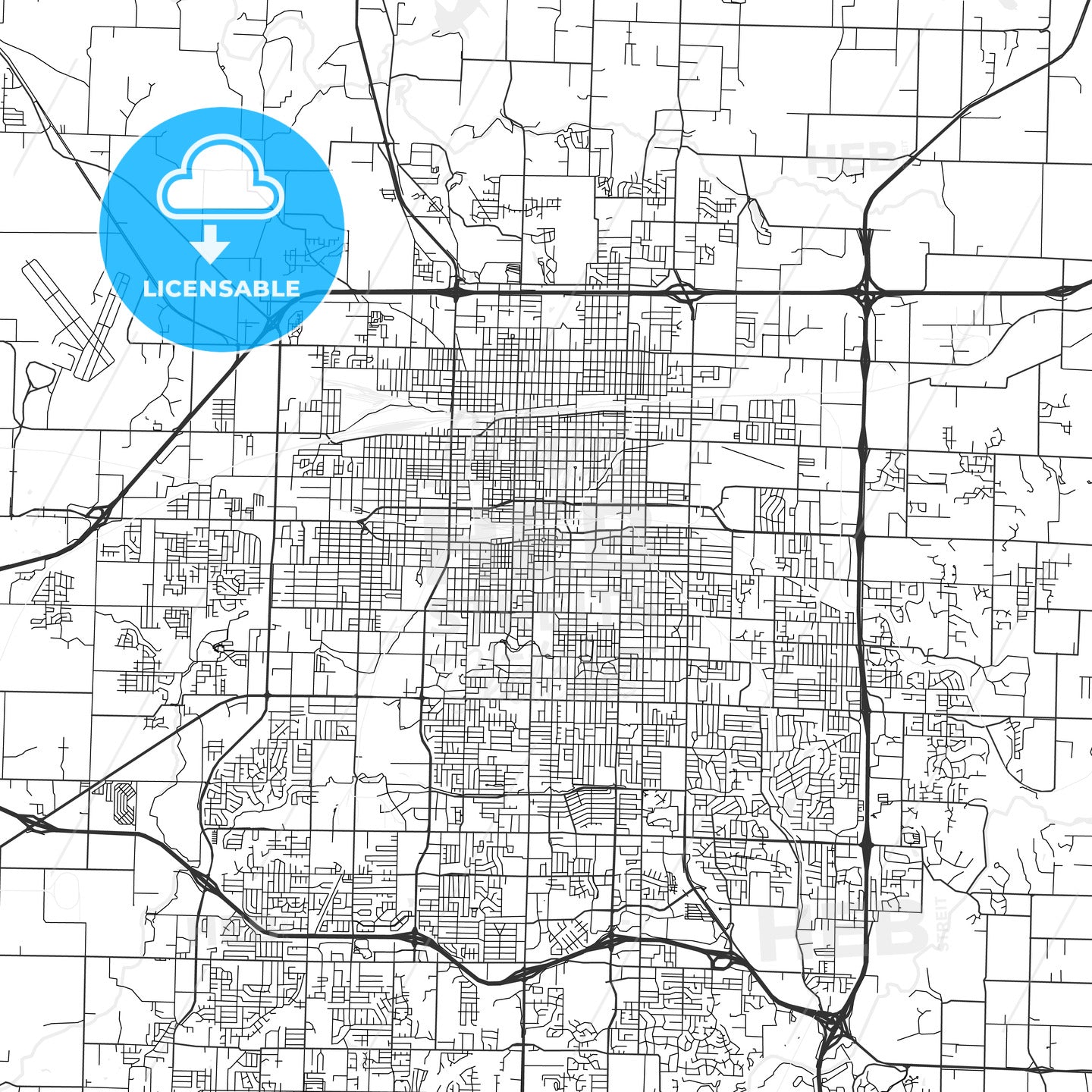 Springfield, Missouri - Area Map - Light