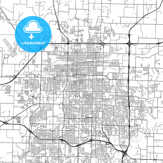 Springfield, Missouri - Area Map - Light