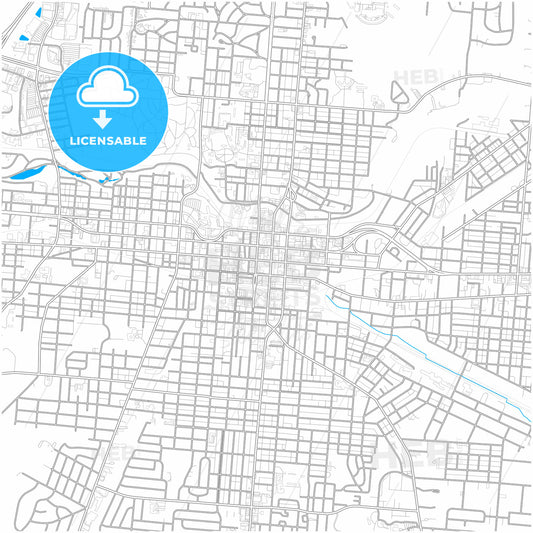 Springfield, Ohio, United States, city map with high quality roads.