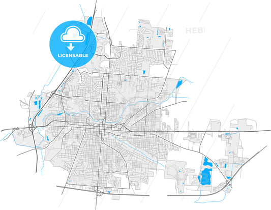 Springfield, Ohio, United States, high quality vector map