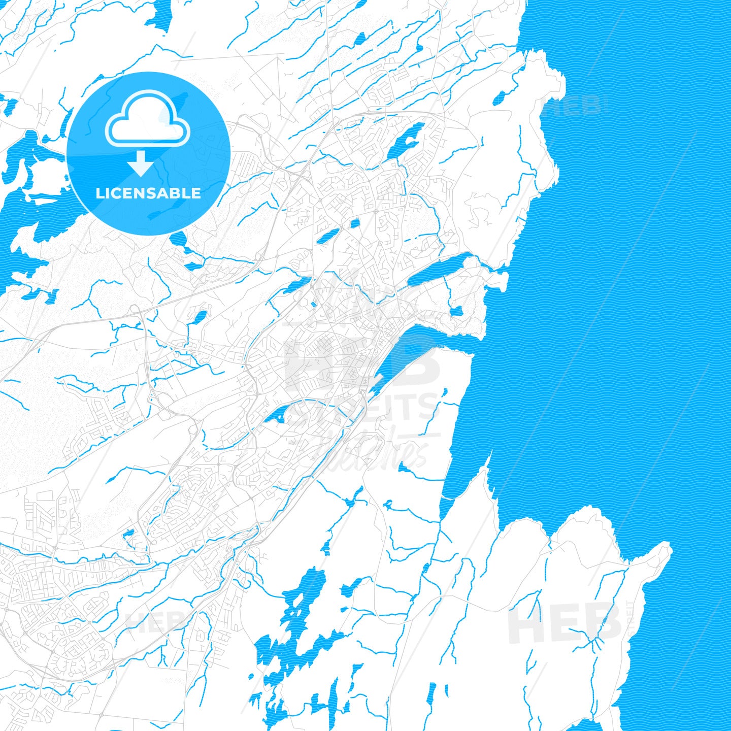 St Johns, Canada Pdf Vector Map With Water In Focus - Hebstreits